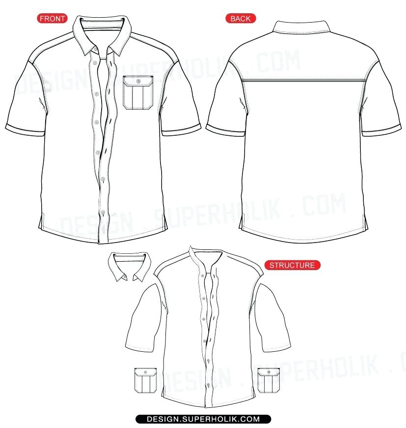 827x870 Dress Shirt Template
