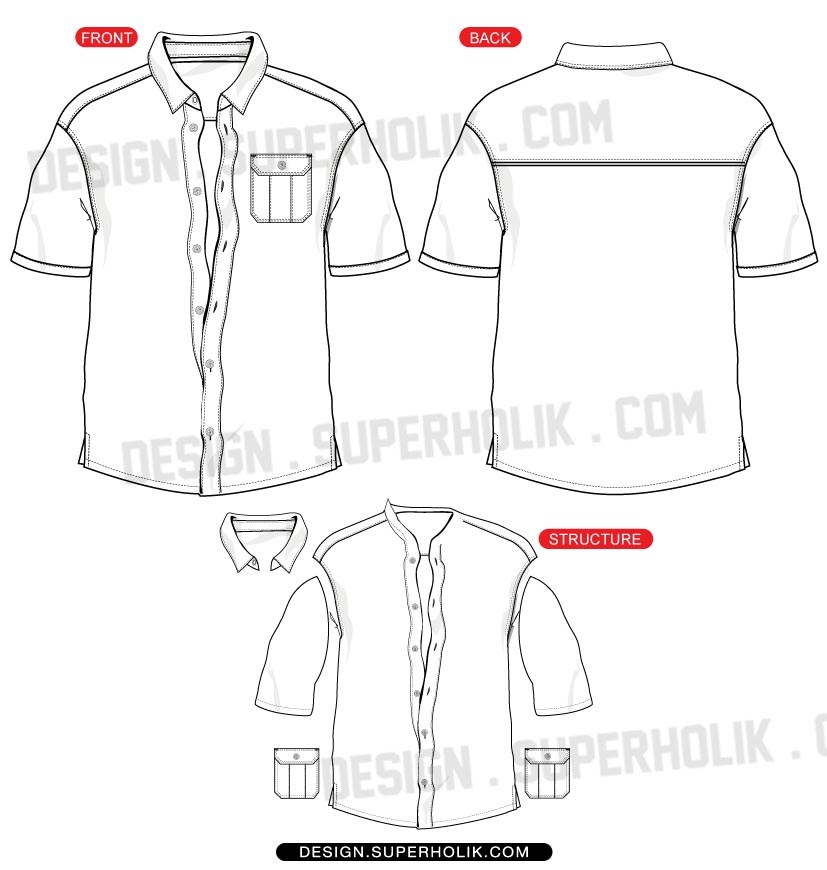 Button Down Shirt Vector at Vectorified.com | Collection of Button Down ...