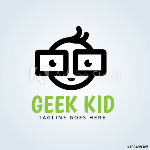 500x500 Geek Kids,kids Logo,baby Logo,geek Logo,vector Logo Template