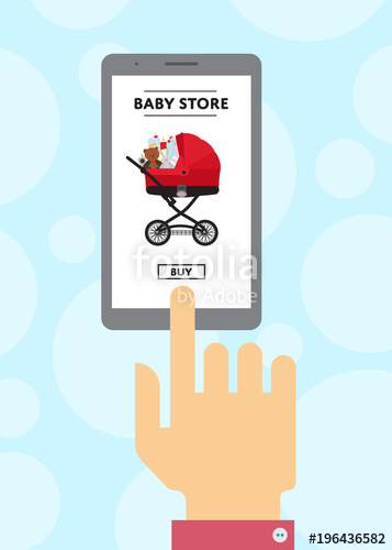 357x500 Baby Store Website In Smartphone Screen Used