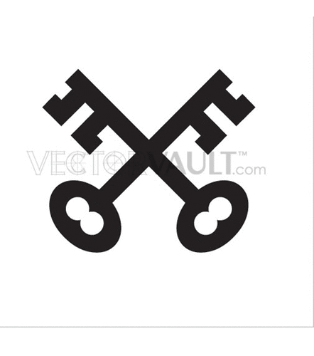 442x500 Buy Vector Crossed Keys Royalty Free Icon