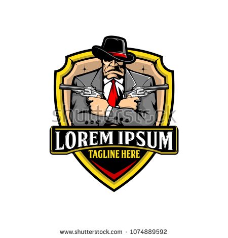 450x470 Mafia Or Gangster Character Vector Logo Template