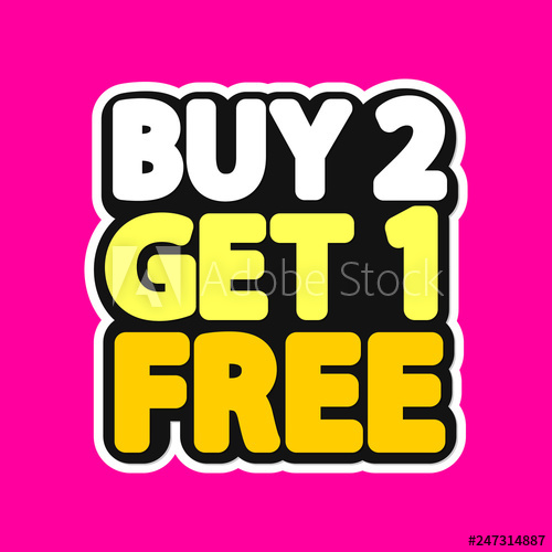 500x500 Buy Get Free, Sale Tag, Poster Design Template, Discount