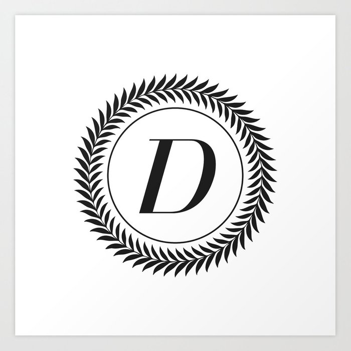 700x700 Monogram Laurel Wreath Design In White