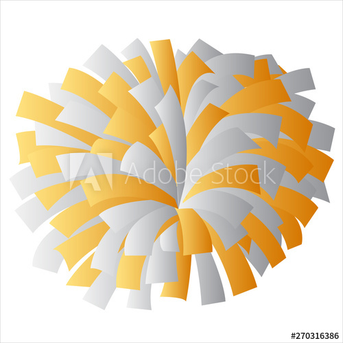 White And Yellow Gold Cheerleader Pom Pom Vector Graphic 500x500 White And Yellow Gold Cheerleader Pom Pom Vector Graphic