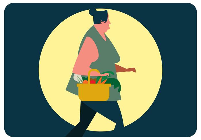 Woman Buy Grocery Vector 700x490 Woman Buy Grocery Vector
