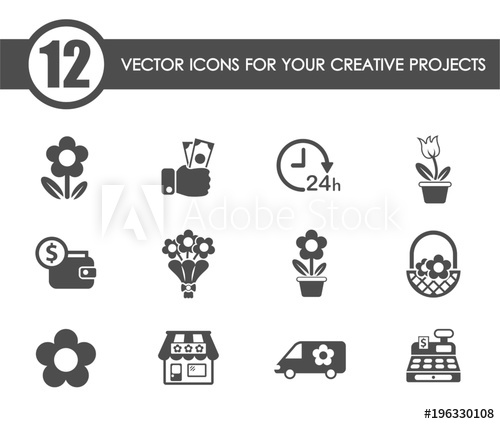 500x424 Flower Shop Vector Icons For Your Creative Ideas