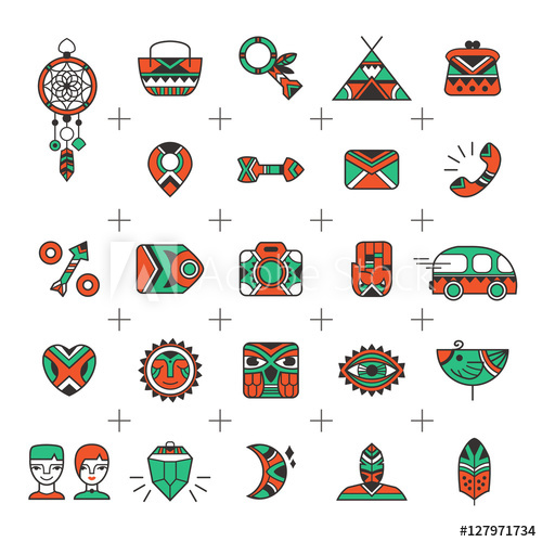 500x500 Bohemian Style Vector Icons E Commerce Outline Web Icons Set