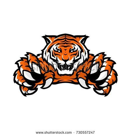 450x470 Orange Tiger Sport Gaming Logo Vector Illustration Template
