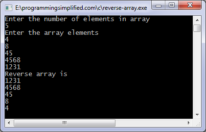 421x269 C Program To Reverse An Array Programming Simplified
