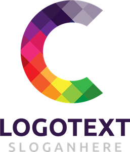 257x300 Colorful Checkered C Logo Vector