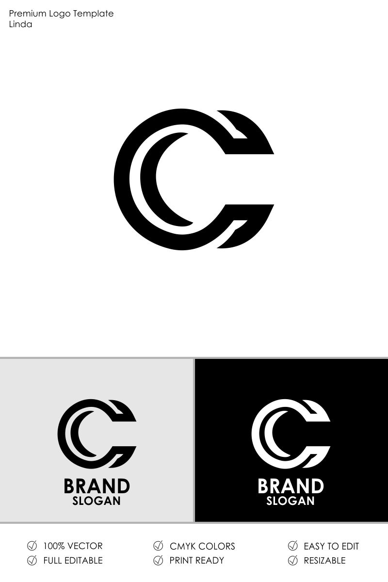 800x1200 Letter C Logo Template