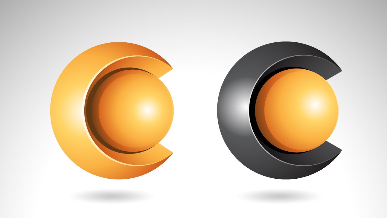 1280x720 Creating A Round Spherical Vector Logo For Letter C