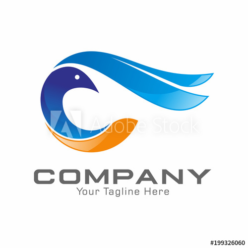 500x500 Letter C Initial And Bird Logo Vector Template Creative Logo