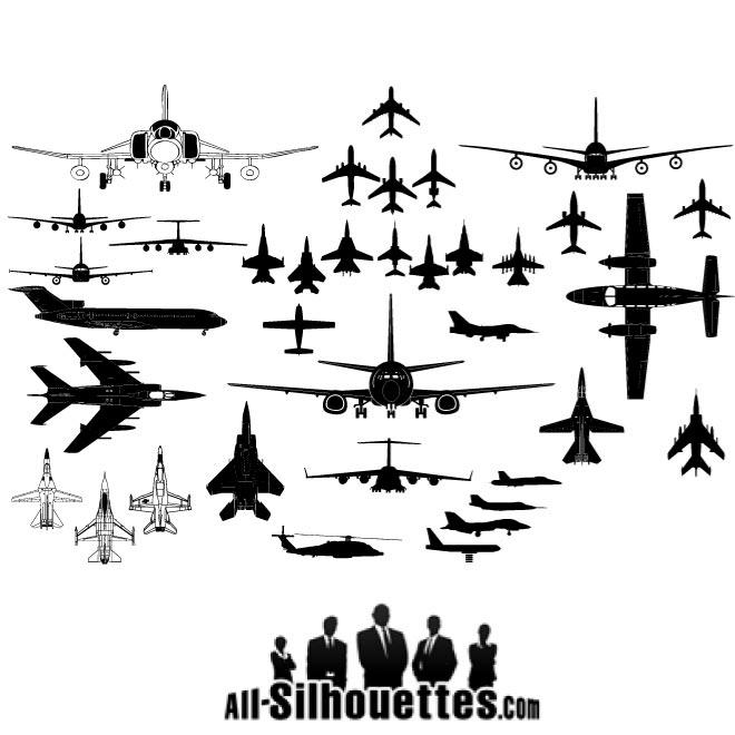 Airplanes Silhouettes Vector Format 660x660 Airplanes Silhouettes Vector Format