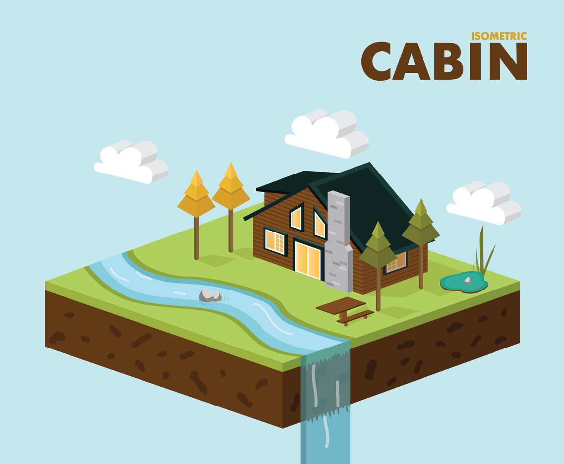Isometric Cabin Vector Design Vector Art Graphics 1136x936 Isometric Cabin Vector Design Vector Art Graphics