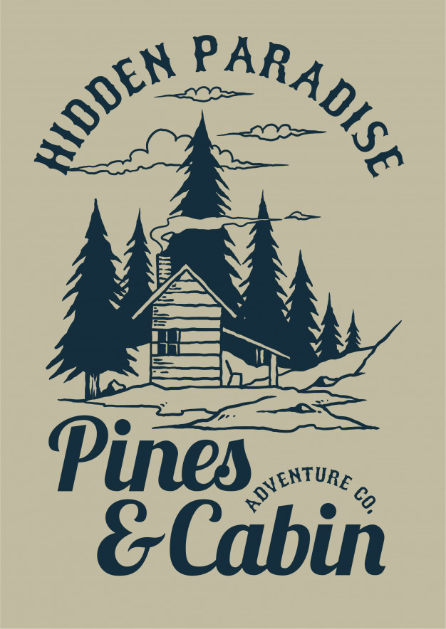 Pines And Cabin Vector Illustration Vector Premium Download 626x884 Pines And Cabin Vector Illustration Vector Premium Download