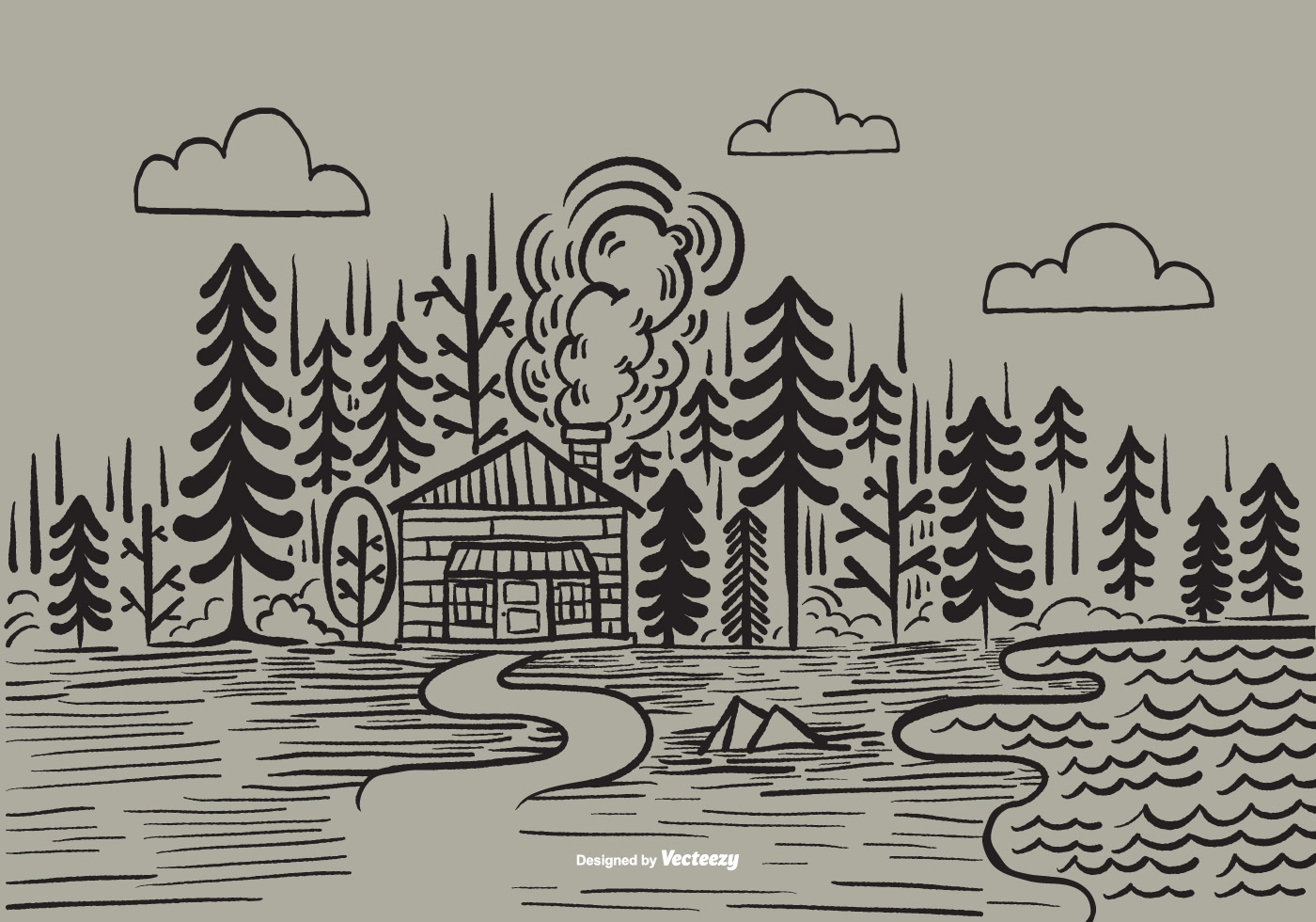 Cabin Free Vector Art 1400x980 Cabin Free Vector Art