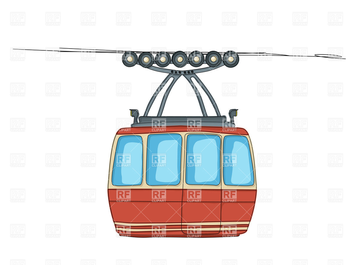 Cable Car On Ropeway, Cartoon Drawing Vector Image 1200x900 Cable Car On Ropeway, Cartoon Drawing Vector Image
