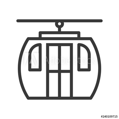 Cable Car Vector, Chirstmas Related Editable Outline Icon 500x500 Cable Car Vector, Chirstmas Related Editable Outline Icon