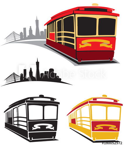 Cable Car Trolley Vector Illustration Pack 425x500 Cable Car Trolley Vector Illustration Pack