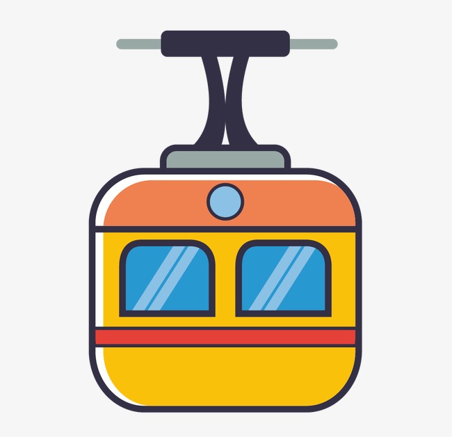 Cable Car Vector, Yellow, Transportation 650x628 Cable Car Vector, Yellow, Transportation