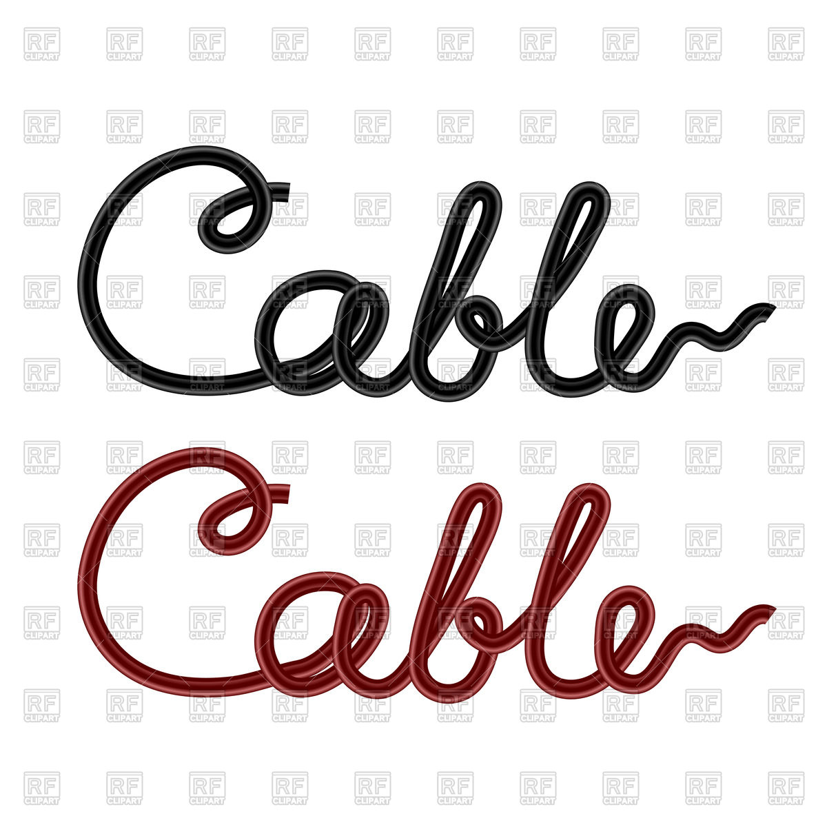 1200x1200 Cable Lettering On White Background Vector Image Of Fonts Type