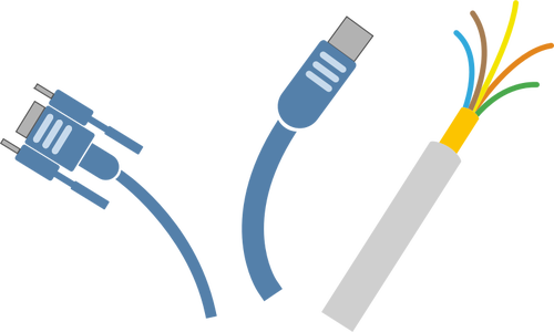 500x300 Computer Cables For Usb Vector Clip Art