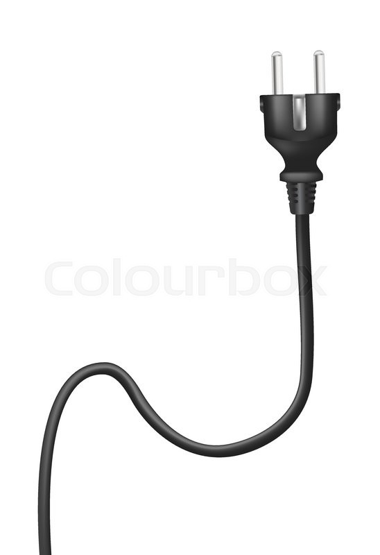 548x800 Black Electric Cable Plug Vector Stock Vector Colourbox