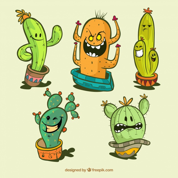 Funny Cactus Set Vector Free Download 626x626 Funny Cactus Set Vector Free Download