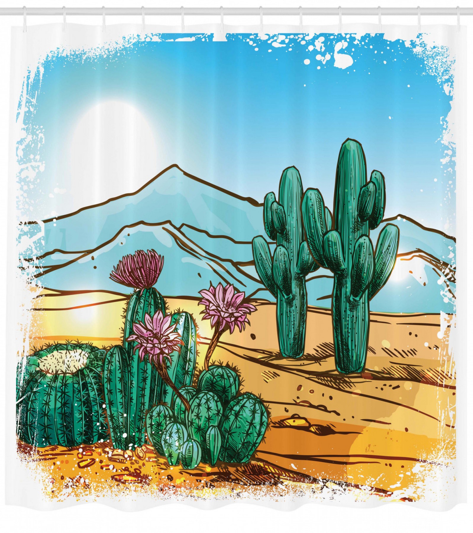 Cactus Shower Curtain Cartoon Vector Design Print For Newwaysys 1599x1800 Cactus Shower Curtain Cartoon Vector Design Print For Newwaysys