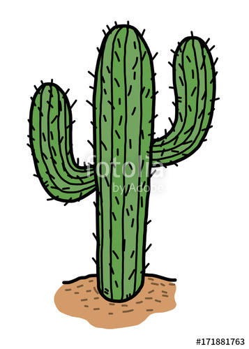 Cactus In Desert Cartoon Vector And Illustration, Hand Drawn 357x500 Cactus In Desert Cartoon Vector And Illustration, Hand Drawn