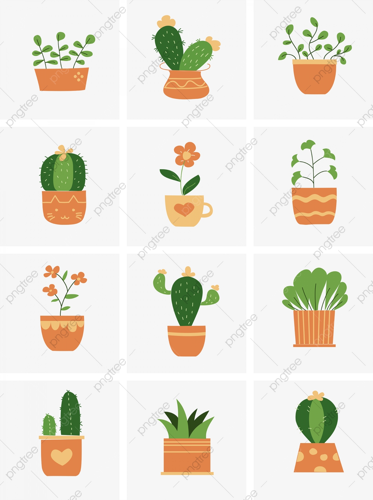Hand Painted Plant Cactus Flower, Potted Plant, Cartoon 1200x1608 Hand Painted Plant Cactus Flower, Potted Plant, Cartoon