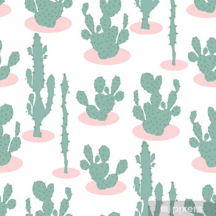 Seamless Cute Cactus Flower Vector Pattern Poster 700x700 Seamless Cute Cactus Flower Vector Pattern Poster
