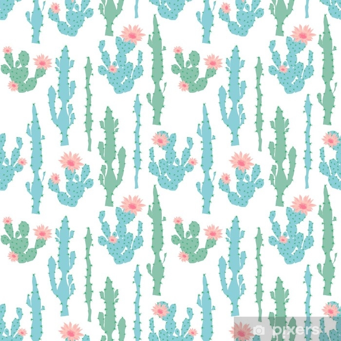 Seamless Cute Cactus Flower Vector Pattern Wall Mural Pixers 700x700 Seamless Cute Cactus Flower Vector Pattern Wall Mural Pixers