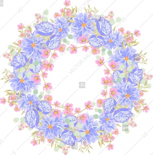 Wreath Frame With Flowers Peony, Chrysanthemum And Succulent 533x540 Wreath Frame With Flowers Peony, Chrysanthemum And Succulent