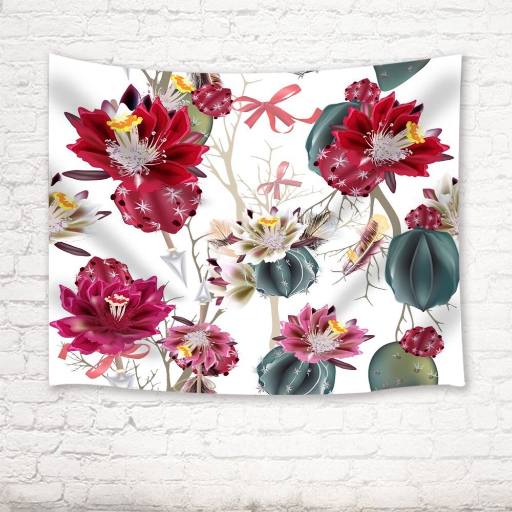 Cactus Tapestry Isolated Cactus Flower Vector Illustration Wall 1000x1000 Cactus Tapestry Isolated Cactus Flower Vector Illustration Wall