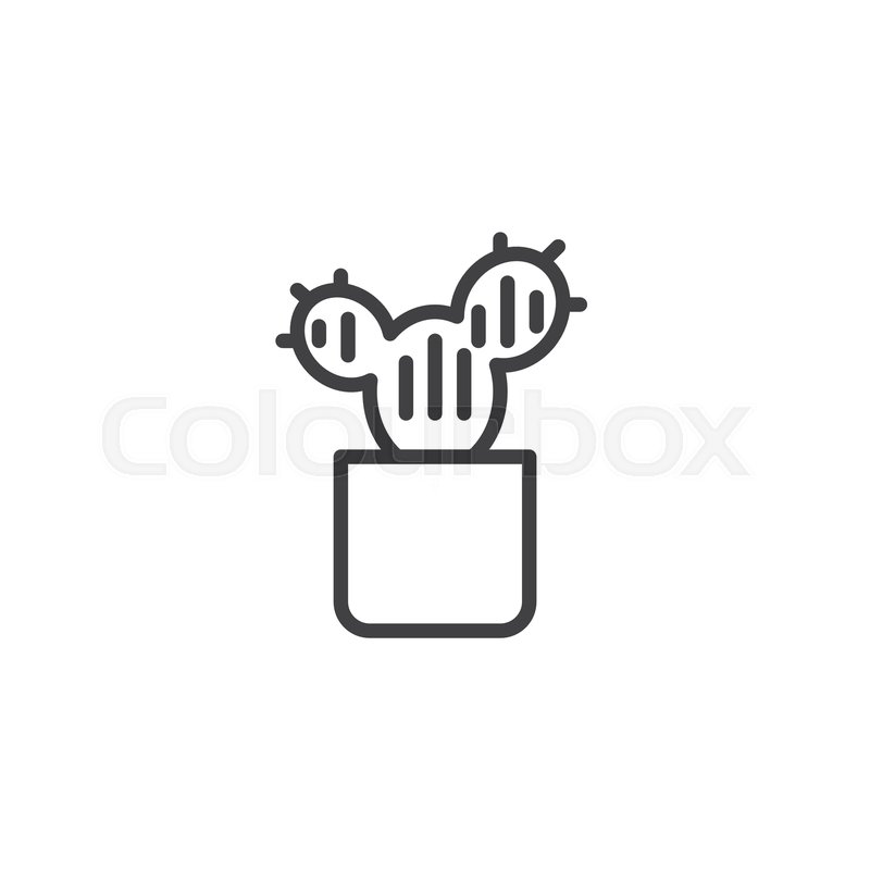 Cactus In Flower Pot Outline Icon Stock Vector Colourbox 800x800 Cactus In Flower Pot Outline Icon Stock Vector Colourbox