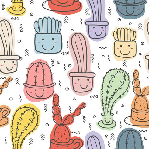 Cute Seamless Cactus Pattern Background Vector Illustrations 490x490 Cute Seamless Cactus Pattern Background Vector Illustrations