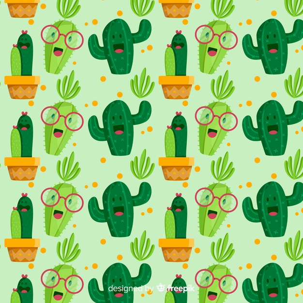 Flat Cactus Pattern Vector Free Download 626x626 Flat Cactus Pattern Vector Free Download