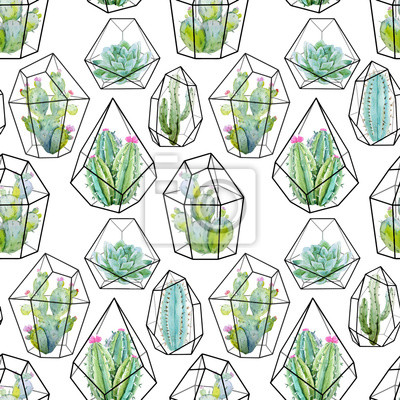 Watercolor Vector Cactus Pattern Wall Mural Murals Cactus 400x400 Watercolor Vector Cactus Pattern Wall Mural Murals Cactus