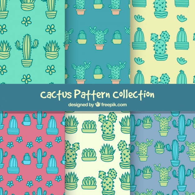Cactus Pattern Set Vector Free Download 626x626 Cactus Pattern Set Vector Free Download