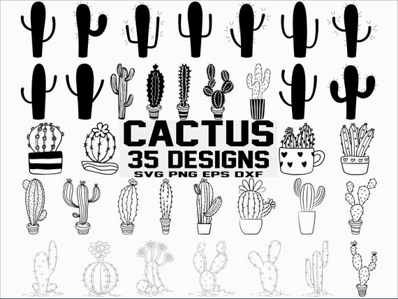 Cactus Silhouette Vector at Vectorified.com | Collection of Cactus ...