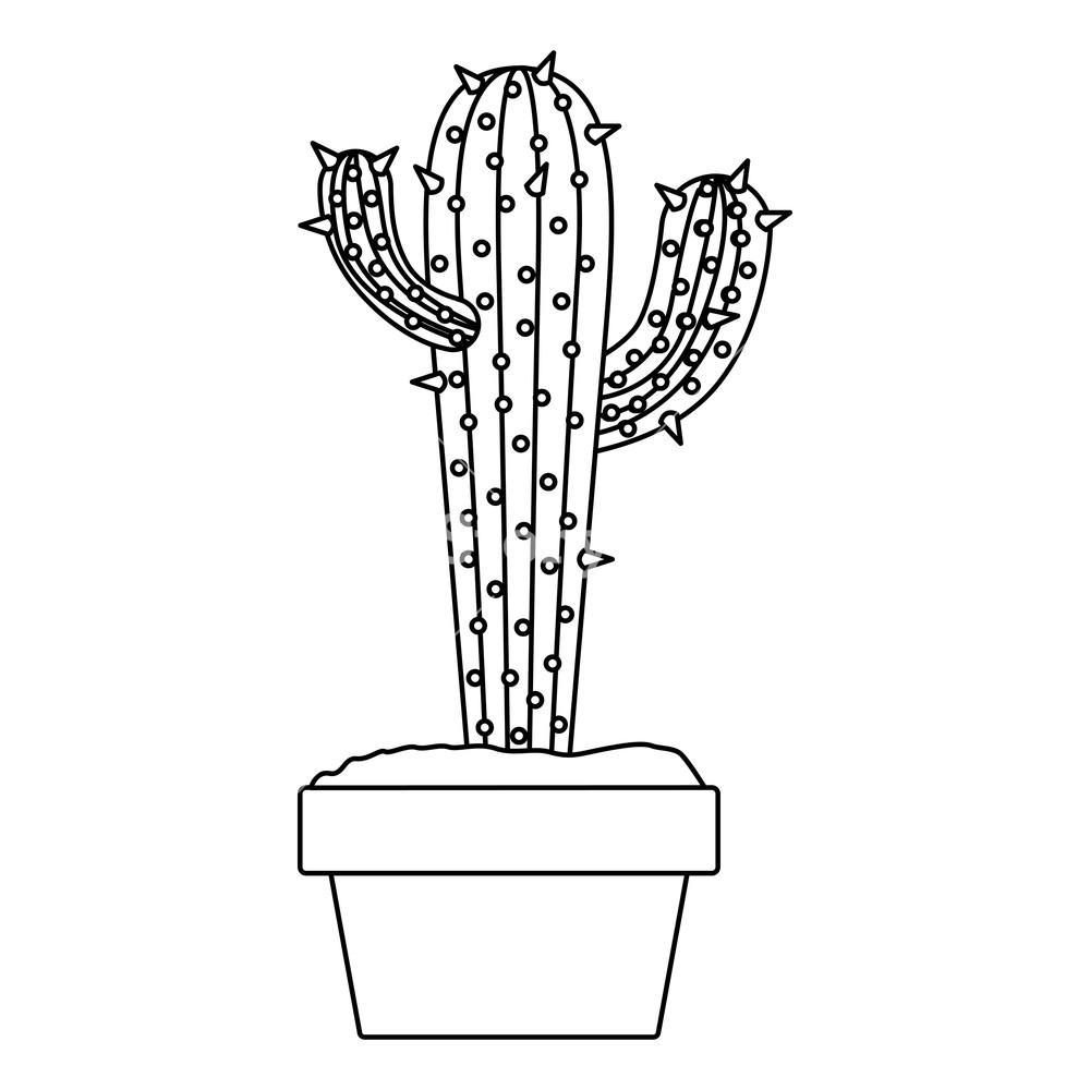 Cactus Silhouette Vector at Vectorified.com | Collection of Cactus ...