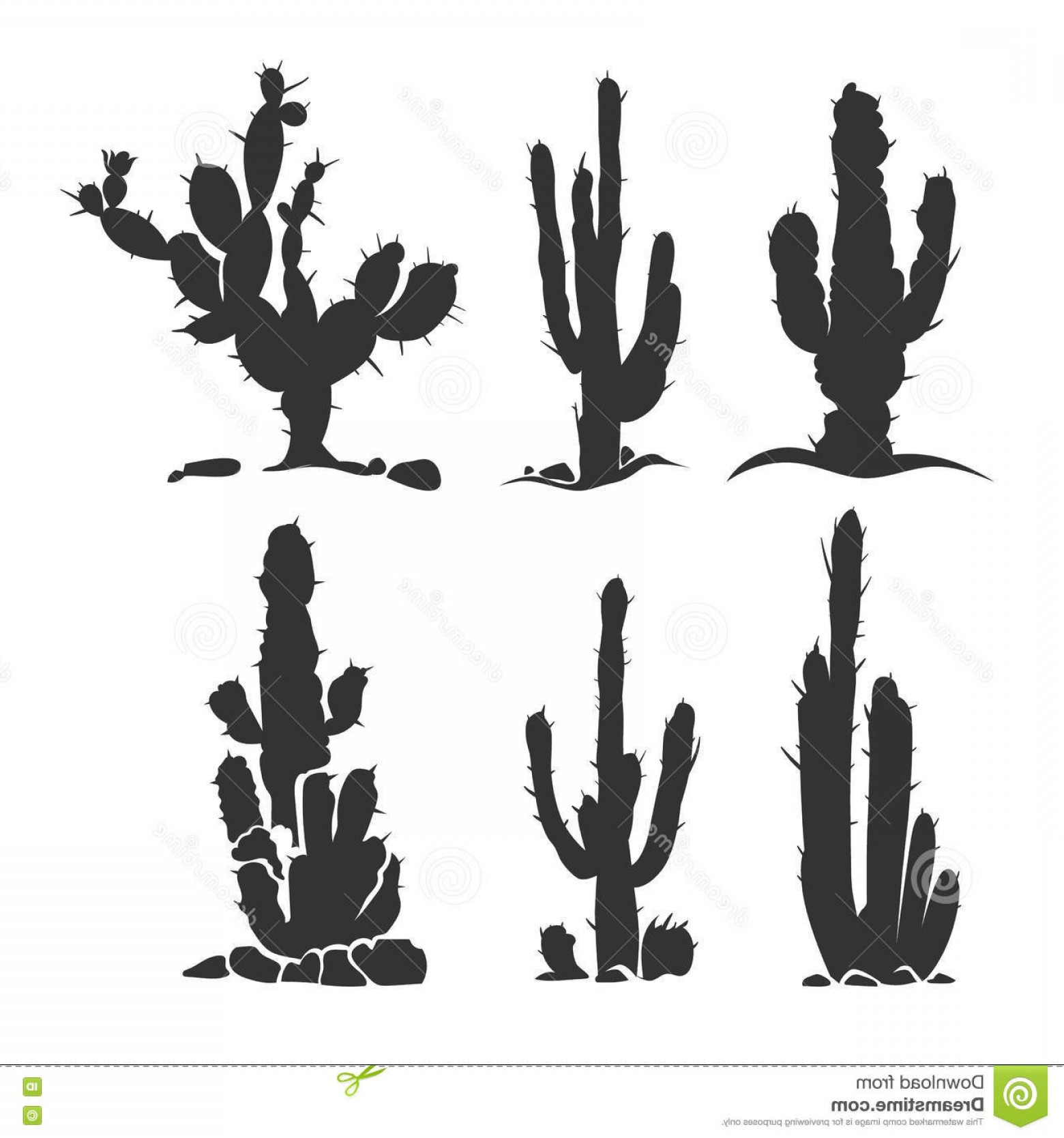 Stock Illustration Desert Cactus Vector Silhouette Plants White 1560x1668 Stock Illustration Desert Cactus Vector Silhouette Plants White