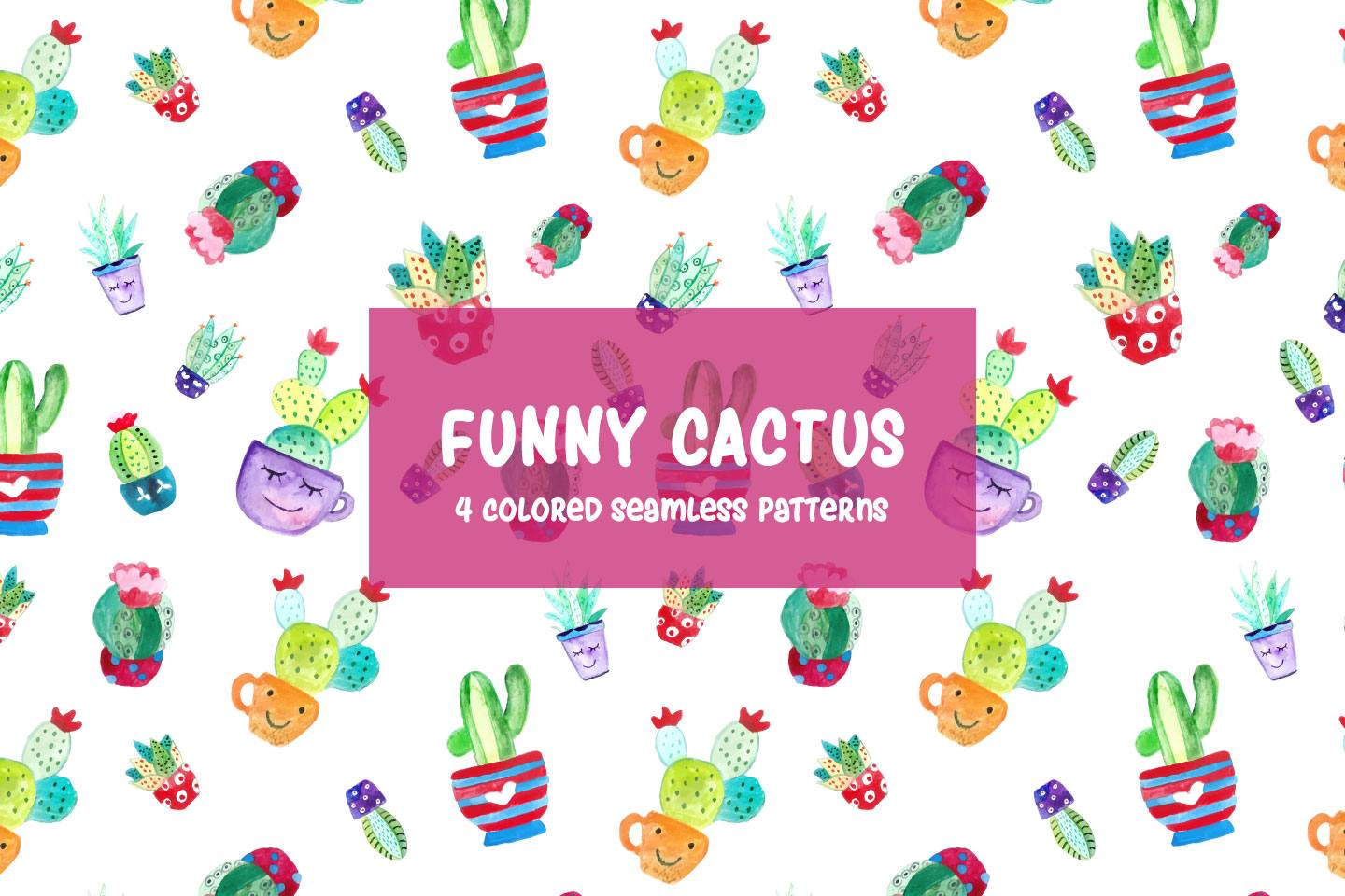Watercolor Funny Cactus Vector Free Pattern 1440x960 Watercolor Funny Cactus Vector Free Pattern