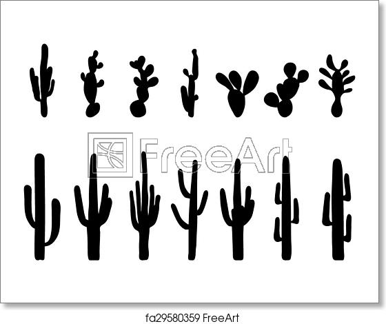 Free Art Print Of Cactus Black Silhouettes Of Different Cactus 560x470 Free Art Print Of Cactus Black Silhouettes Of Different Cactus