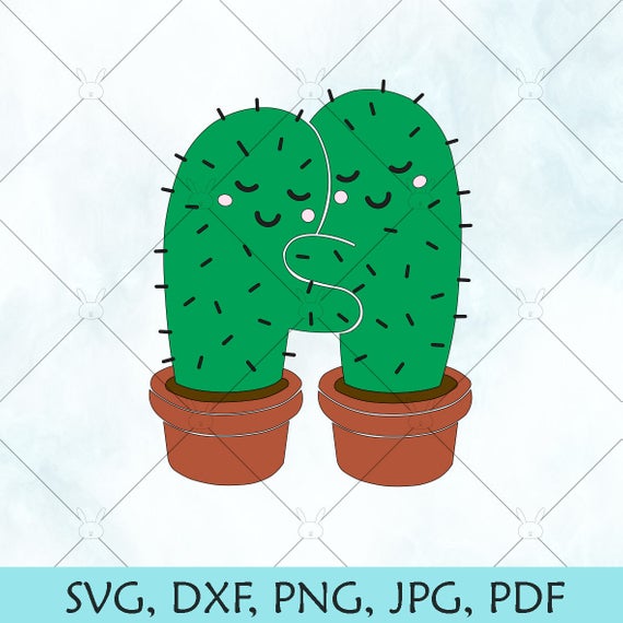 570x570 Hugging Cactus Cute Catus Friends Cacti Vector