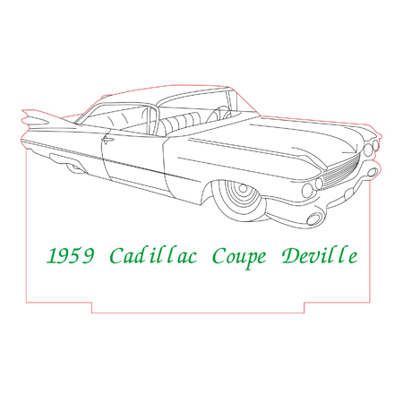 450x450 Cadillac Illusion Lamp Plan Vector For Cnc