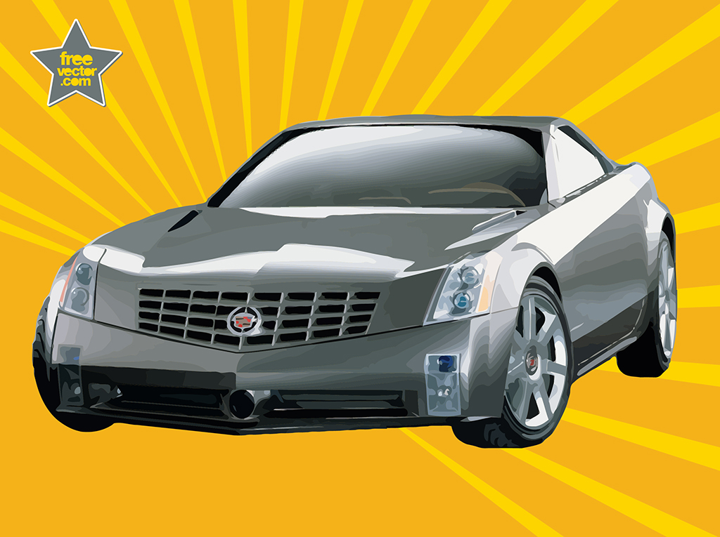 1024x765 Silver Cadillac Vector Art Graphics